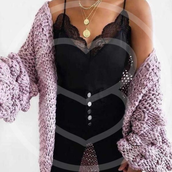 Sweaters - GIA Hand made Pom Pom Detail Sleeve Cardigan